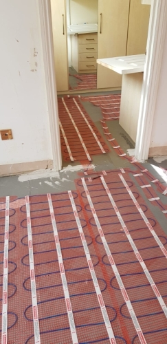 Main house and anex refurbishment- electric underfloor heating, tiling,carpentry and painting, Milton Keynes, Nov 2019